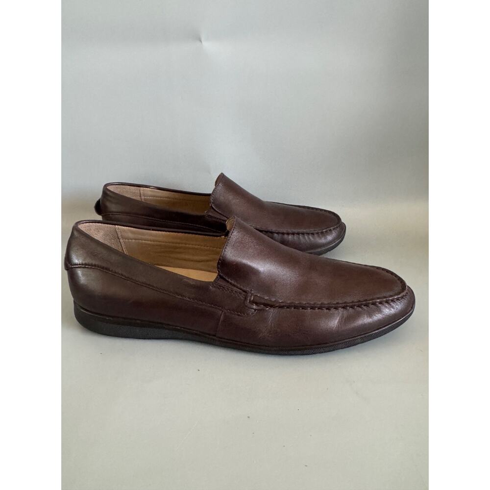 Ecco Leather Dress Loafers Mens Size 43/ Size 9.5 -10 Brown Leatther Slip On